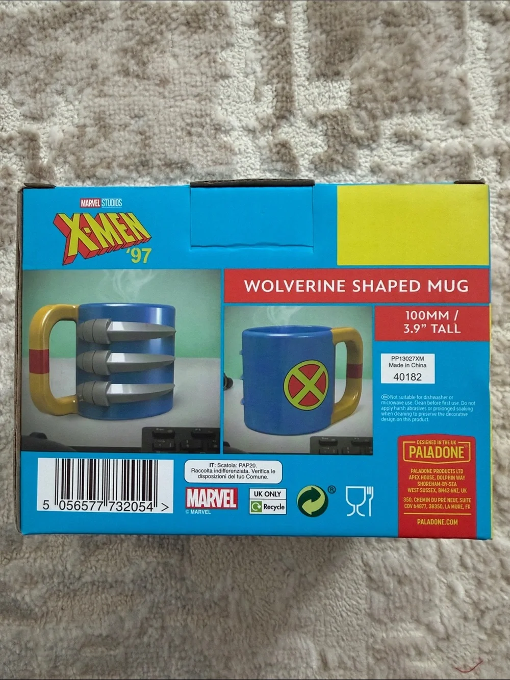 Marvel X-Men Wolverine Shaped Mug - Blue, Yellow, Gray
